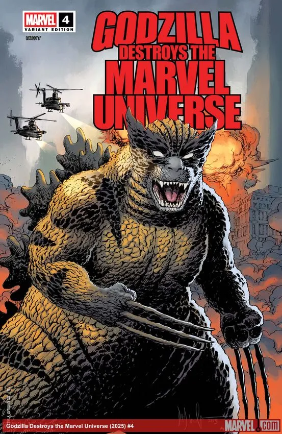 Godzilla Destroys the Marvel Universe (2025) #4 (Variant)
